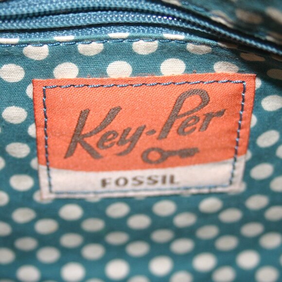 Fossil Key-per Tan Floral Waxed Canvas Cross-body Purse B-149 - Picture 7 of 7